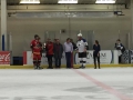 Jamie Macoun talking to the crowd post game