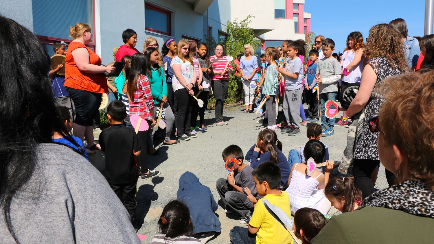 Heart Garden ceremony at Mildred Hall School