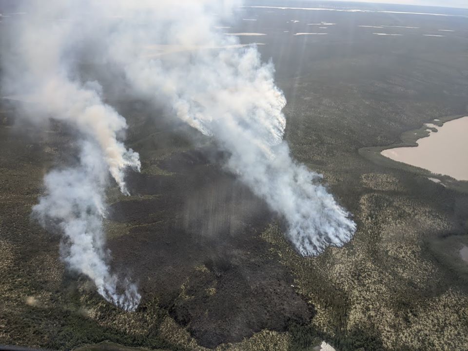 Fire just outside of Inuvik. Photo from ENR.