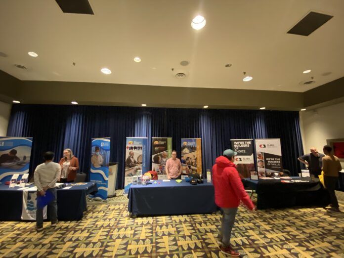 Yellowknife career fair booths (Photo: Ethan Montague)